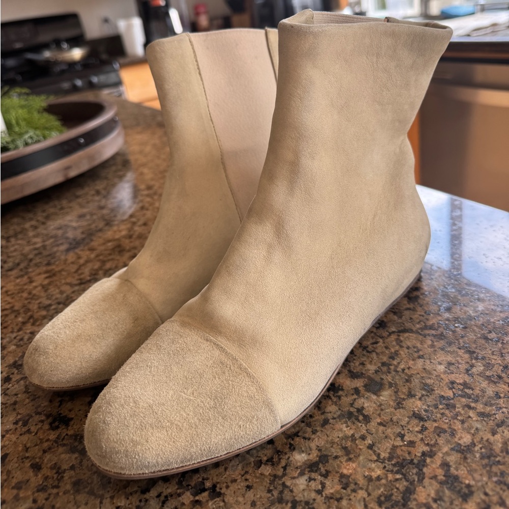 See by Chloe Beige Suede Ankle Boots Booties 39 8 8.5 9